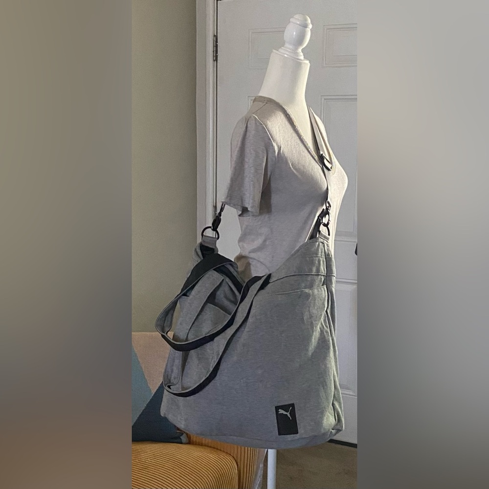 Puma Black and Gray Crossbody Bag